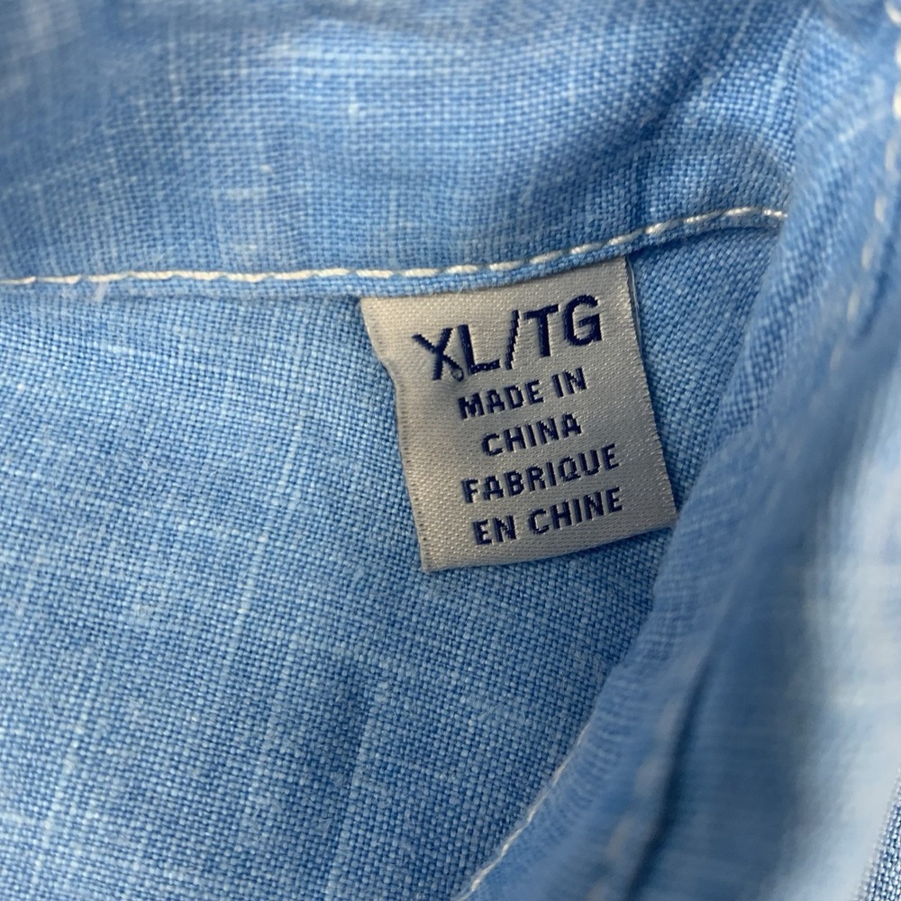 Tommy Bahama Shirt Men XL Blue Linen Long Sleeve Button Up Casual Beach Vacation - Picture 6 of 8